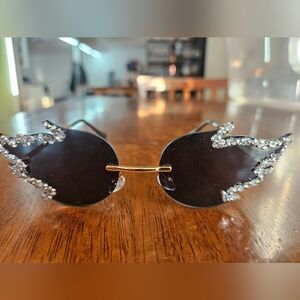 Black and Silver Flame Sunglasses